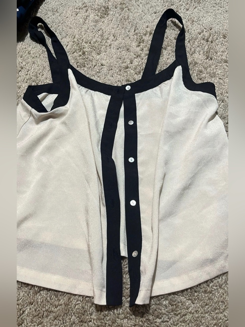 ♥️Forever 21 Cream and Black Button Front Cami Tank